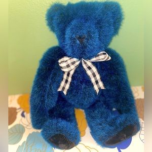 Poseable "Vermont Teddy Bear" brand "blue without you" bear.